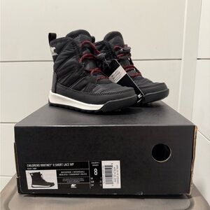 Sorel Kids’ Black Lace-Up Snow Boots sz 8